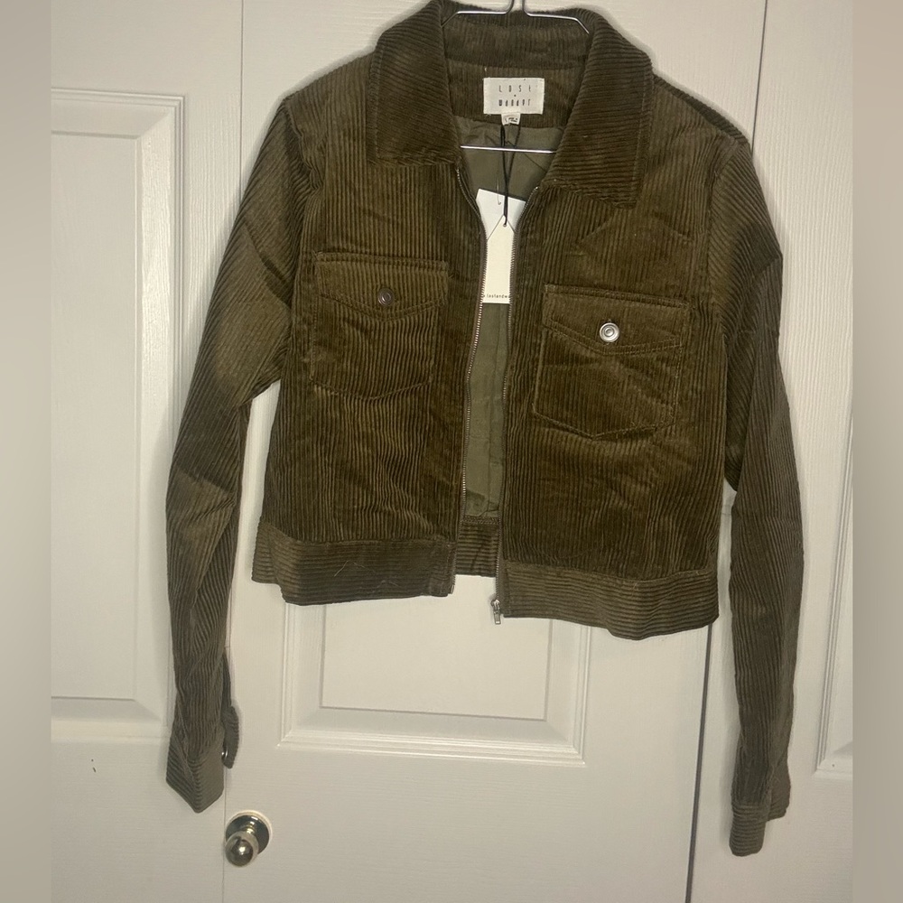 NWT Lost + Wander Olive Corduroy Jacket